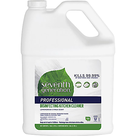 Seventh Generation Disinfecting Kitchen Cleaner Refill - 128 fl oz (4 quart) - Lemongrass Citrus Scent - 1 Each