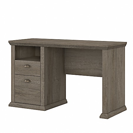 Bush Business Furniture Yorktown 50"W Home Office Computer Desk With Storage, Restored Gray, Standard Delivery