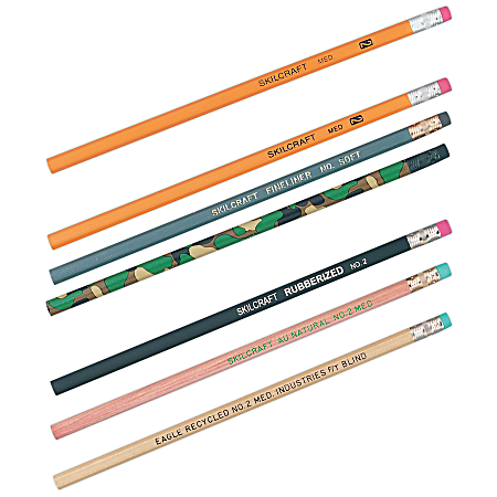 Wood Case Fashion Pencils, No. 2, Assorted, Medium, Box Of 12 (AbilityOne 7510-00-286-5755)