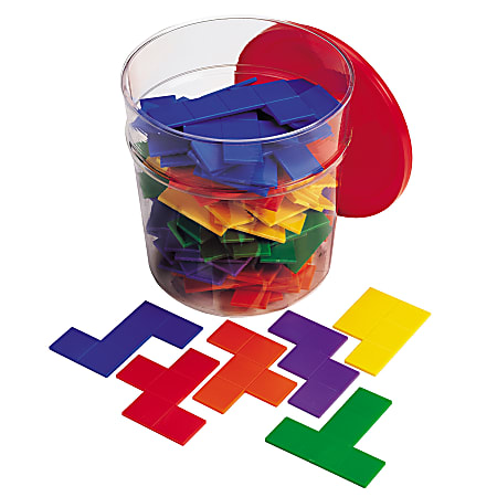 Learning Resources® Rainbow™ Premier Pentominoes, 5 3/4"H x 5 3/4"W x 6 1/4"D, Assorted Colors, Grades 1-8, 12 Pieces Per Pentomino, Pack Of 6 Pentominoes