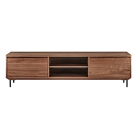 Eurostyle Saga Media Stand, 20-1/2"H x 78-1/2"W x 15-1/2"D, Walnut/Black