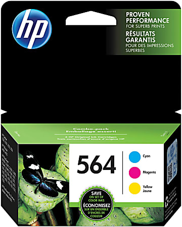 HP 564 Cyan, Magenta, Yellow Ink Cartridges, Pack Of 3, N9H57FN