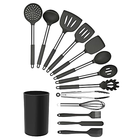 MegaChef Cooking Utensils, Gray, Set Of 14 Utensils