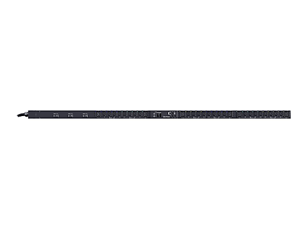 CyberPower Switched Metered-by-Outlet PDU83105 - Power distribution unit (rack-mountable) - AC 200-240 V - 3-phase - Ethernet, USB, serial - input: NEMA L15-30P - output connectors: 30 (6 x IEC 60320 C19, 24 x IEC 60320 C13) - 0U - 10 ft cord - black