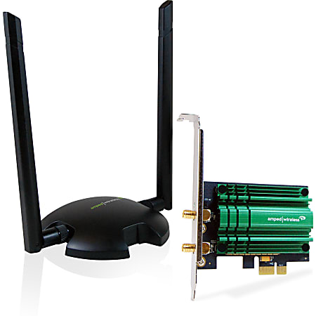 Amped Wireless PCI20E High Power AC1200 Wi-Fi PCI-E Adapter - Extreme Range, 500mW amplifiers, High Gain Antennas 802.11ac, PCIe Interface, Magnetic Antenna Stand