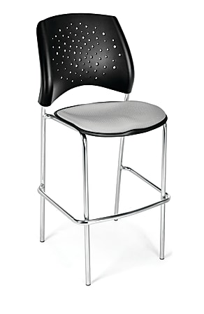 OFM Stars And Moon Café-Height Stack Chairs, Putty, Set Of 2