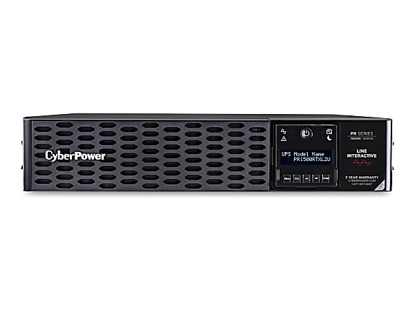 CyberPower Smart App Sinewave PR1500RTXL2UN - UPS (rack-mountable / external) - AC 100-125 V - 1500 Watt - 1500 VA - 9 Ah - Ethernet 10/100, RS-232, USB - output connectors: 8 - active PFC - 2U - black