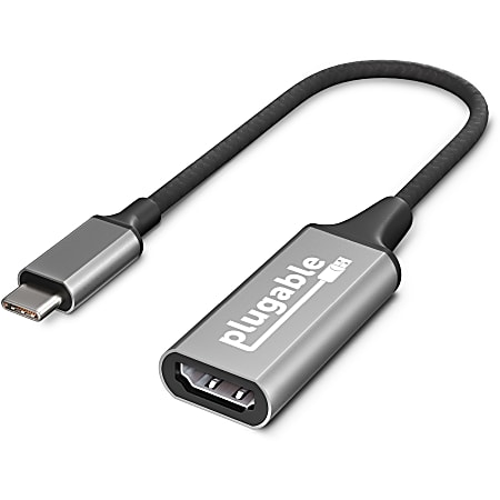 Plugable USB C to HDMI 2.0 Adapter Compatible with 2018 iPad Pro 2018  MacBook Air 2018 MacBook Pro Dell XPS 13 15 Thunderbolt 3 Ports More  Supports Resolutions up to 4K60Hz Driverless - Office Depot