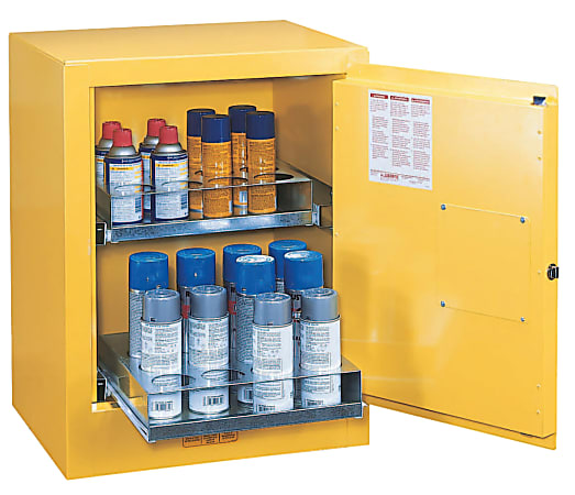 Justrite Sure Grip EX Aerosol Can Safety Cabinets, Manual Closing, 24 Aerosol Cans
