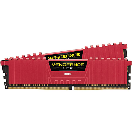 Corsair Vengeance LPX 8GB (2x4GB) DDR4 DRAM 2666MHz C16 Memory Kit - Red  Kit - 8 GB (2 x 4GB) - DDR4-2666/PC4-21300 DDR4 SDRAM - 2666 MHz - CL16 - 