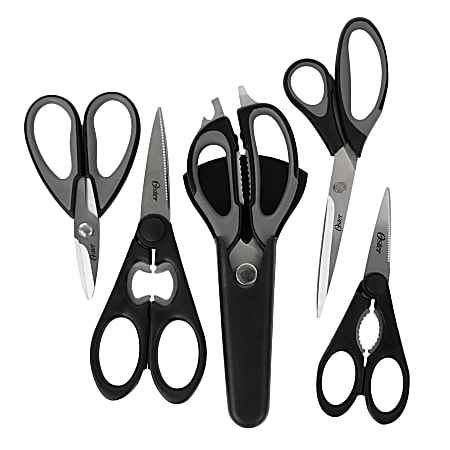 Oster Huxford 6 Piece Kitchen Scissors Set Black - Office Depot