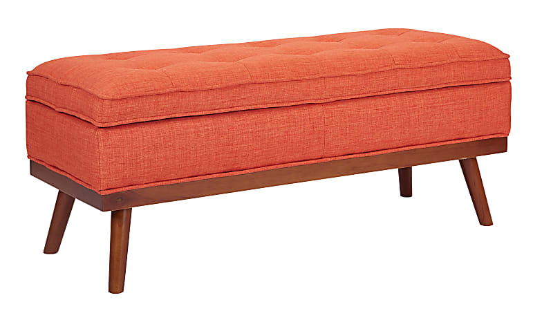 Ave Six Katheryn Storage Bench, Tangerine/Light Espresso
