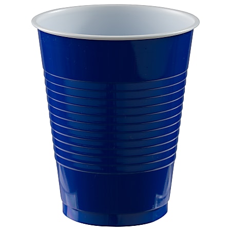 Amscan Plastic Cups, 18 Oz, Bright Royal Blue, Set Of 150 Cups