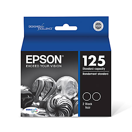 Epson® 125 DuraBrite® Ultra Black Ink Cartridges, Pack Of 2, T125120-D2
