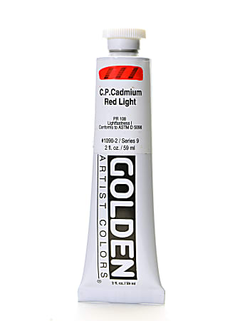 Golden Heavy Body Acrylic Paint, 2 Oz, Cadmium Red Light (CP)