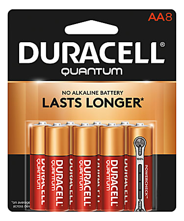 Duracell® Quantum AA Alkaline Batteries, Pack Of 8