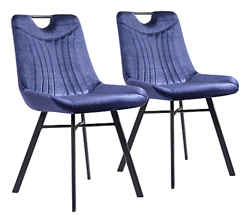 Zuo Modern Tyler Dining Chairs, Blue, Set Of 2 Chairs