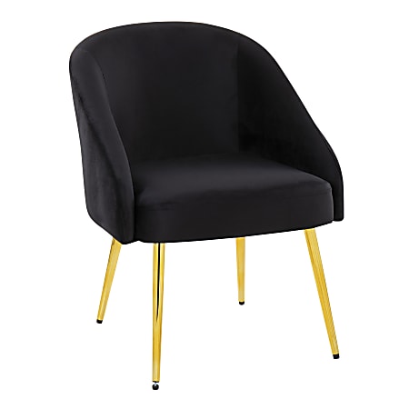 LumiSource Shiraz Contemporary Glam Chair, Black/Gold