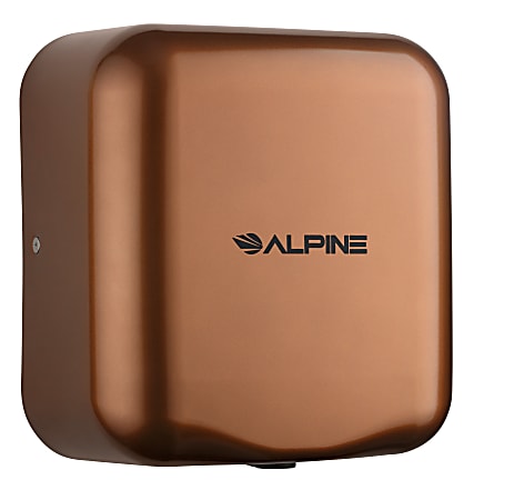 Alpine Industries Hemlock Commercial Automatic High-Speed Electric Hand Dryer With Wall Guard, Copper