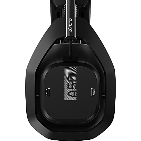 Astro A50 Wireless Headset with Lithium Ion Battery Stereo Wireless 30 ft  20 Hz 20 kHz Over the head Binaural Circumaural Uni directional Noise  Cancelling Microphone Noise Canceling Black - Office Depot