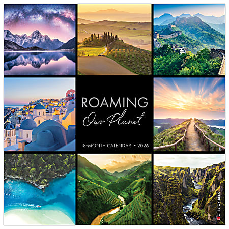 2026 Willow Creek Press Scenic Monthly Wall Calendar, 12" x 12", Roaming Our Planet, January To December, 56080