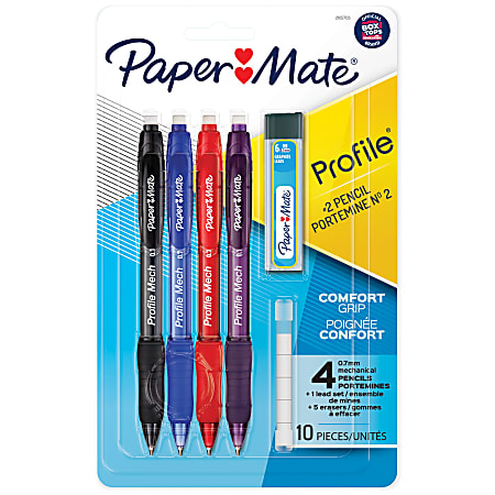 Paper Mate Profile Mechanical Pencils 0.7 mm HB 2 Lead Assorted