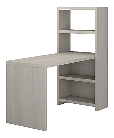 Bush Business Furniture Echo 56"W Bookcase Computer Desk, Gray Sand, Standard Delivery