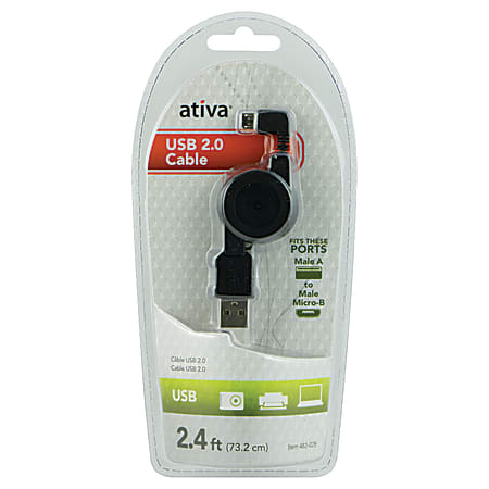 Ativa® Micro USB 2.0 Cable, Black