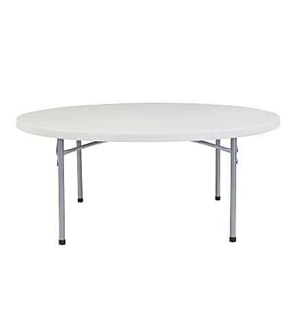 National Public Seating Blow-Molded Folding Table, Round, 71"W x 71"D, Light Gray/Gray