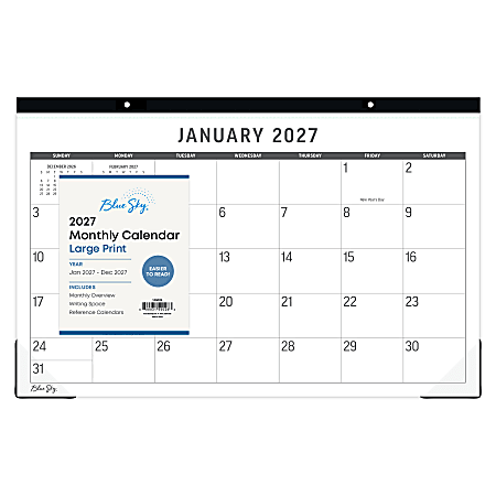 2027 Large Print Standard Monthly Desk Pad Calendar 17x11