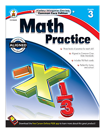 Carson-Dellosa Kelley Wingate Math Practice Workbook, Grade 3