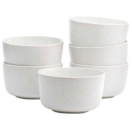 Studio 3B Mio 6-Piece Round Stoneware Bowl Set, 5-1/2”, Sea Salt