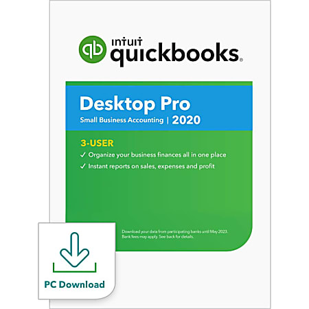 Intuit® QuickBooks® Desktop Pro 2020, 3-User, For Windows®, Download