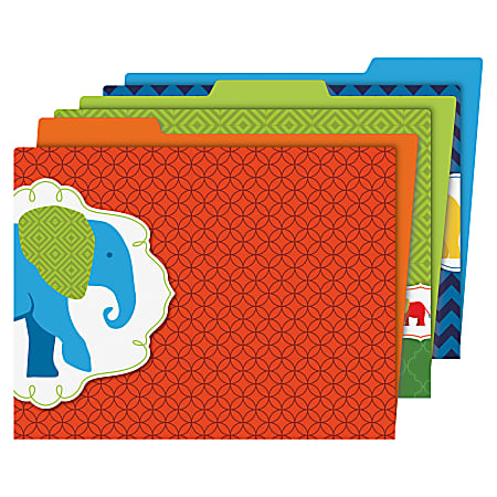 Carson Dellosa Education Parade of Elephants File Folders Set - Multi-colored - 6 / Pack