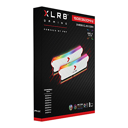 PNY 16GB XLR8 Gaming EPIC-X RGB DDR4 3600MHz Desktop Memory, MD16GK2D4360018XWR