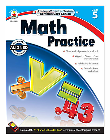 Carson-Dellosa Kelley Wingate Math Practice Workbook, Grade 5