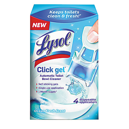 Lysol® Brand Click Gel™ Automatic Toilet Bowl Cleaner, Ocean Fresh Scent, 0.17 Oz Bottle, Case Of 4