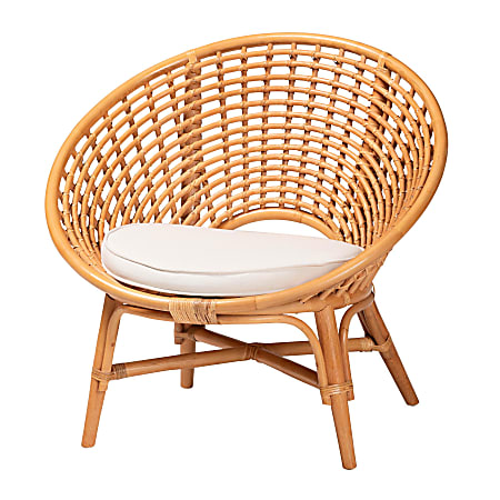 bali & pari Aerin Natural Rattan Accent Chair, White