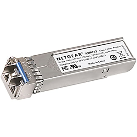 Netgear SFP+ Transceiver, 10GBase-LR for Single Mode 9/125µm Fiber - For Data Networking, Optical Network - 1 x LC 10GBase-LR Network - Optical Fiber - 9/125 µm - Single-mode - 10 Gigabit Ethernet - 10GBase-LR32808.40 ft Maximum Distance - Hot-swappable