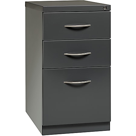 Lorell® 22-7/8"D Vertical 3-Drawer Premium Mobile File Cabinet, Metal, Charcoal