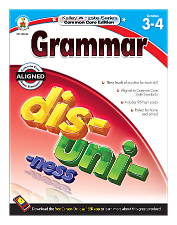Carson-Dellosa Kelley Wingate Series Grammar Workbook, Grades 3–4