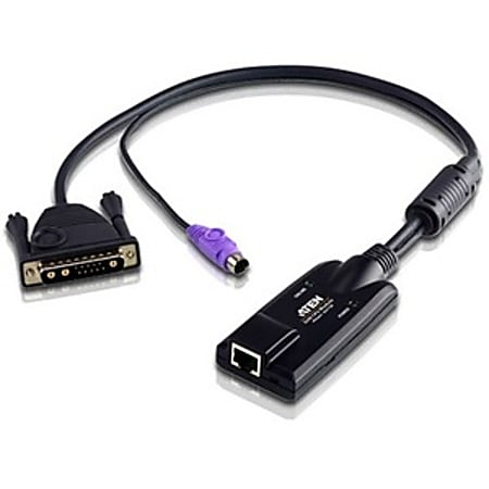 ATEN KA7130 SUN Legacy KVM Adapter - RJ-45 Female Network, mini-DIN Male Keyboard/Mouse, 13W3 Male Video