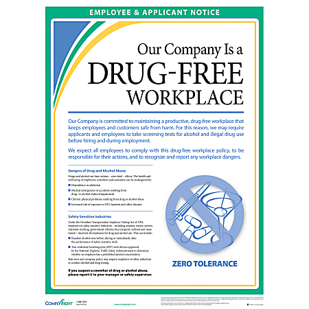 ComplyRight™ Drug-Free Workplace Poster, 18" x 24"