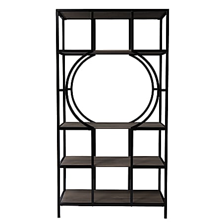 SEI Furniture Tyberton 69"H 5-Tier Bookcase, Brown