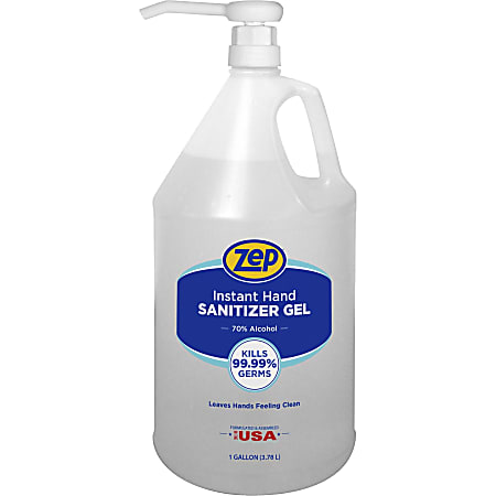 Zep Hand Sanitizer Gel, Clean Scent, 1 Gallon, Clear