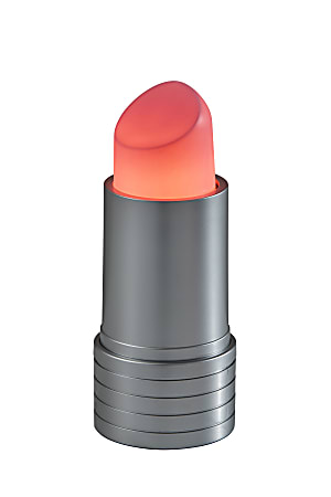 Adesso Simplee LED Lipstick Lamp, Adjustable, 12”H, Pink Shade/Silver Base