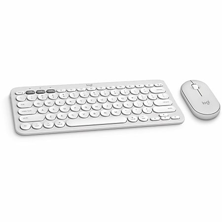 Logitech Pebble 2 Combo for Mac Wireless Keyboard And Mouse, Tonal White