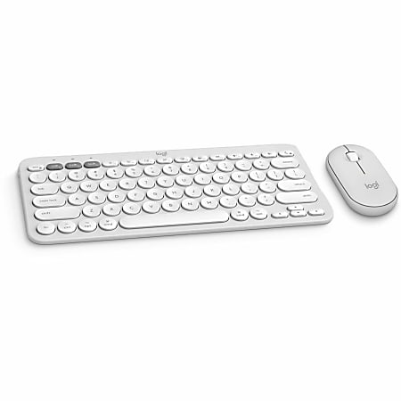 Logitech Pebble 2 Combo for Mac Wireless Keyboard And Mouse, Tonal White