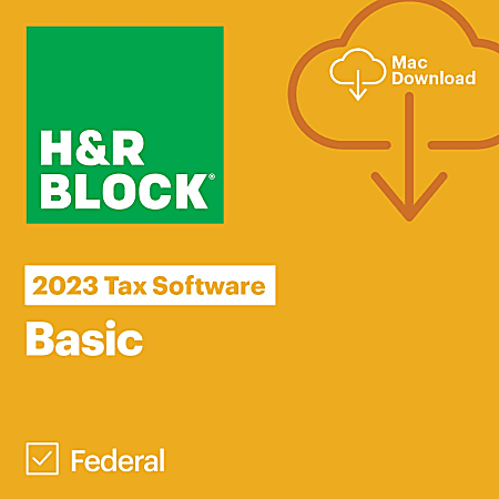 H&R Block Tax Software Basic, 2023, 1-Year Subscription, Mac Compatible, ESD