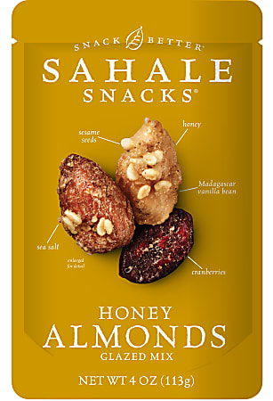 Sahale Snacks® Glazed Nuts, Almonds With Cranberries Honey And Sea Salt, 4 Oz Bag